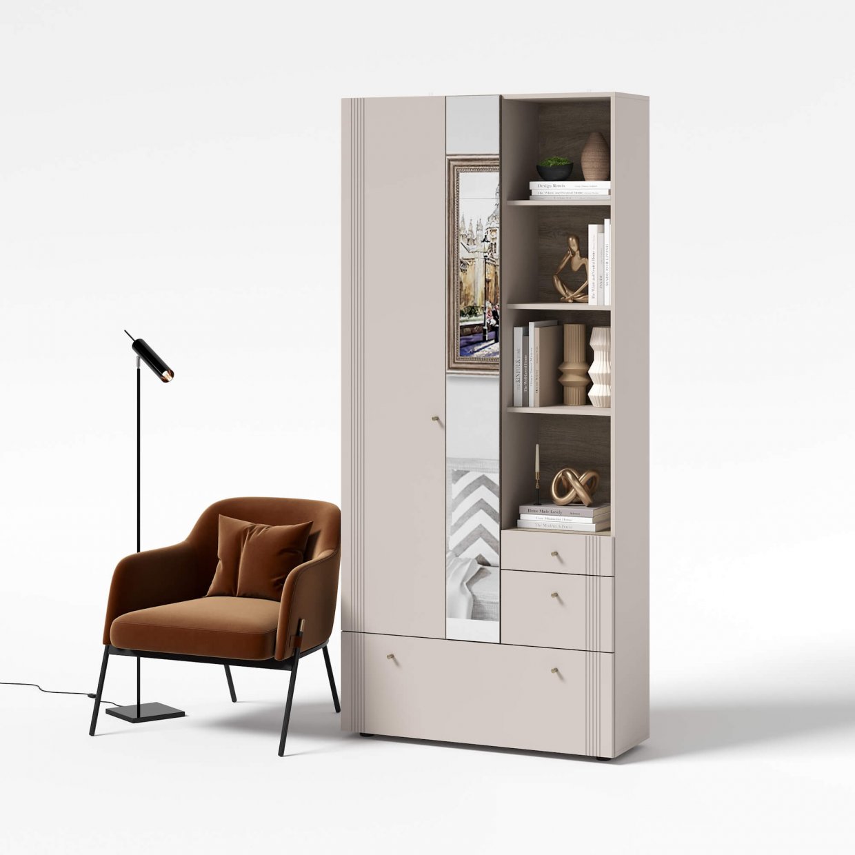 Вешалка с зеркалом Одетта (ВШ1) в Нерюнгри - mebel154.com