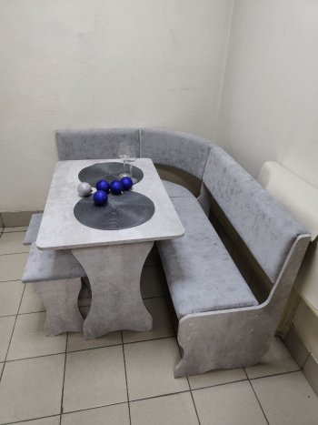 Кухонный уголок Миссия V велюр (цемент) в Нерюнгри - mebel154.com