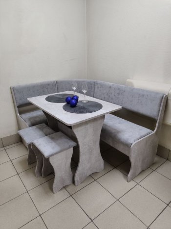 Кухонный уголок Миссия V велюр (цемент) в Нерюнгри - mebel154.com