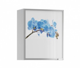 Анна АП-60 Полка с витриной Орхидея синяя в Нерюнгри - mebel154.com