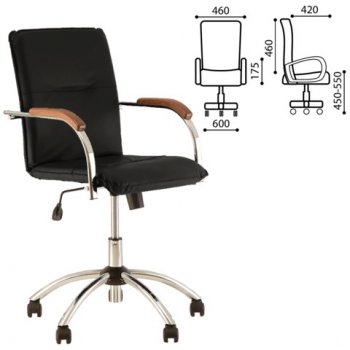 Кресло Samba GTP, деревянные накладки, хром в Нерюнгри - mebel154.com