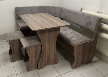 Кухонный уголок Миссия  V велюр(коричневый) в Нерюнгри - mebel154.com