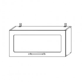 Капри ВПГС 800 шкаф верхний горизонтальный со стеклом в Нерюнгри - mebel154.com