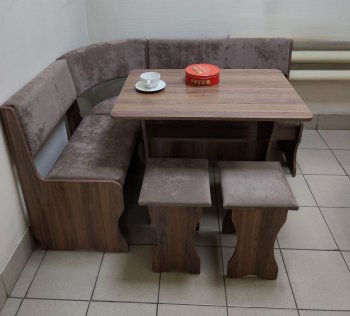 Кухонный уголок Миссия  V велюр(коричневый) в Нерюнгри - mebel154.com
