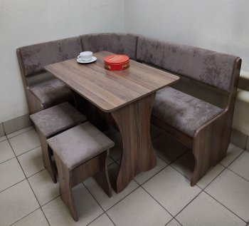 Кухонный уголок Миссия  V велюр(коричневый) в Нерюнгри - mebel154.com