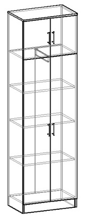 Машенька шкаф двухстворчатый комбинированный в Нерюнгри - mebel154.com