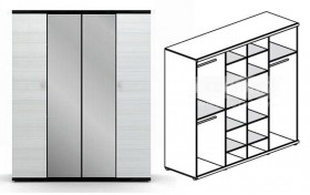 Шкаф 4-х дверный Гретта СБ-207 в Нерюнгри - mebel154.com