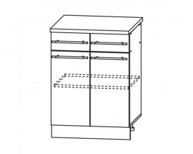 Скала С2Я 600 шкаф нижний с ящиками в Нерюнгри - mebel154.com
