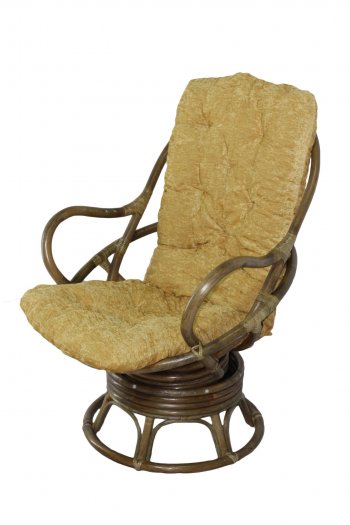 Кресло-качалка Swivel Rocker (Ротанг №6, ткань Mulan 152) в Нерюнгри - mebel154.com